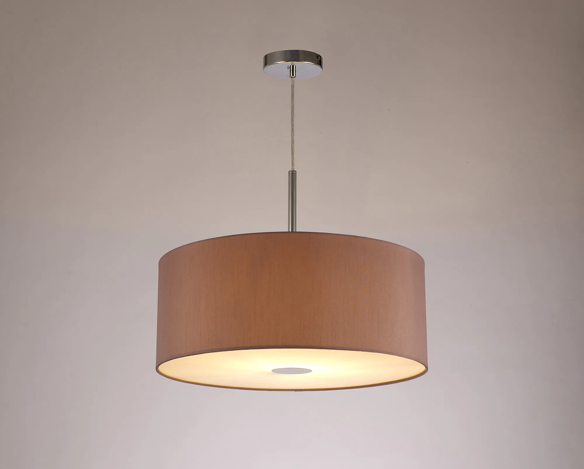 Baymont 50cm Pendant 1 Light Polished Chrome, Taupe/Halo Gold, Frosted Diffuser DK0145  Deco Baymont CH TA